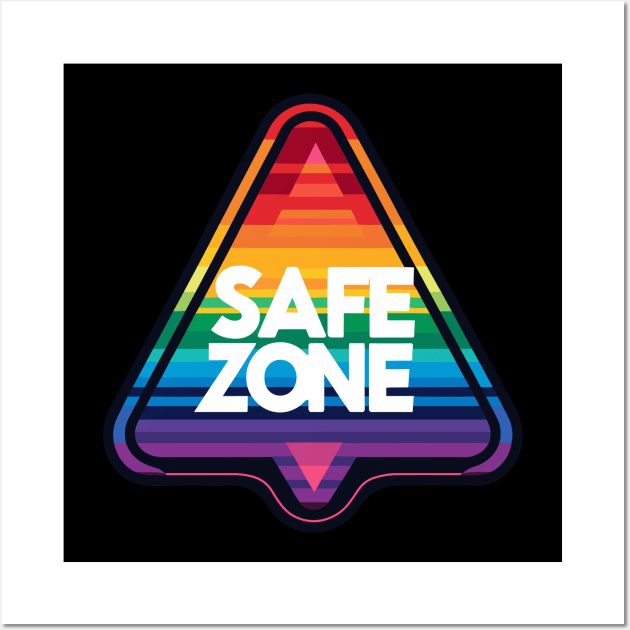 Triangle LGBT Safe zone Rainbow Wall Art by TomFrontierArt